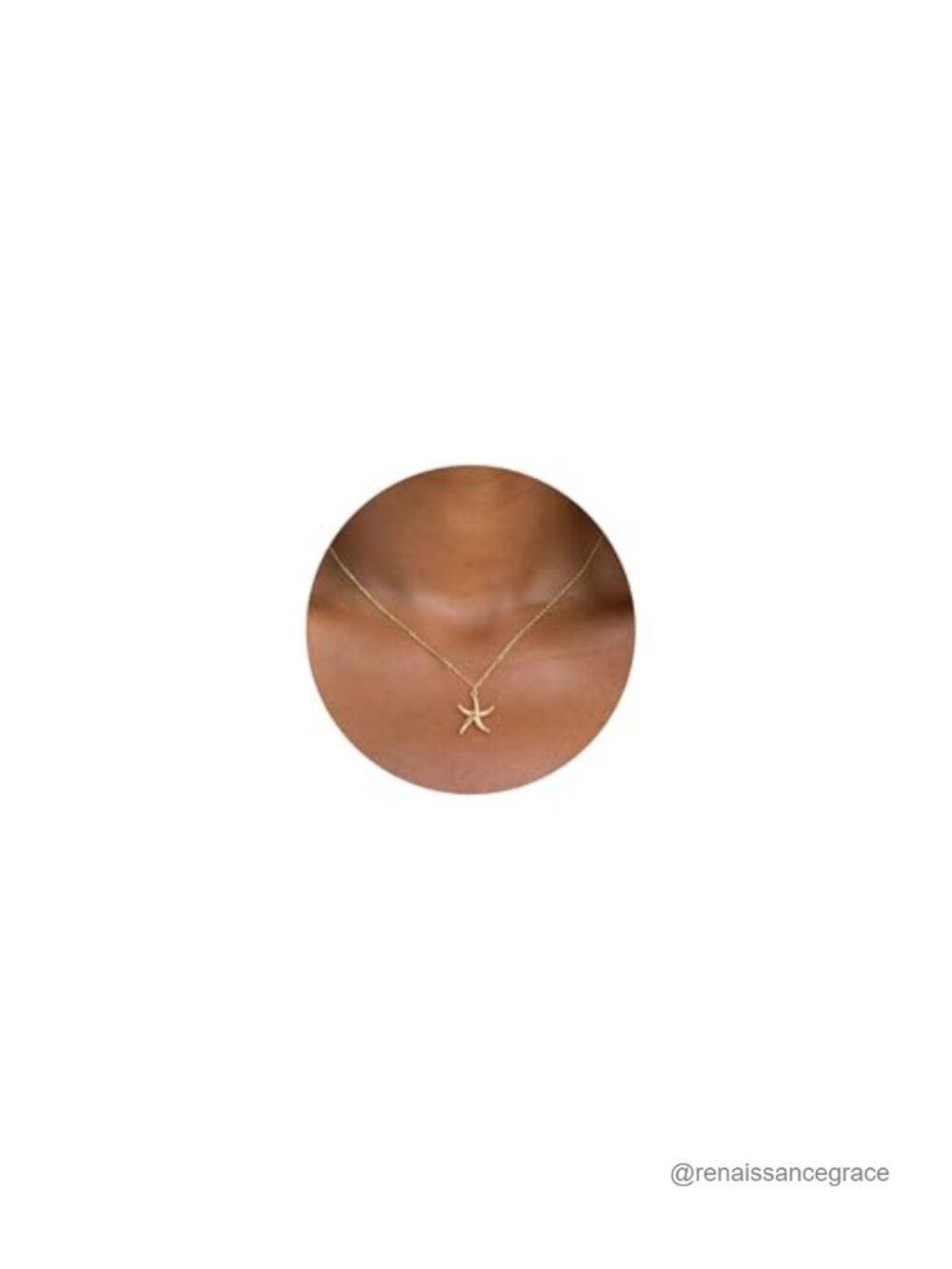 14K Gold Plated Dainty Pendant Necklace Women Starfish Layering
